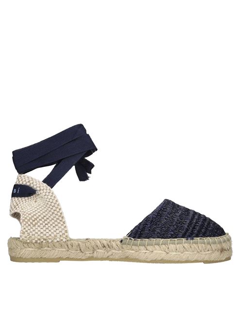 Flat espadrillas in rafia e tessuto MANEBI' | H 1.4 P0 RAFIA STRIPESBLU